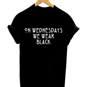 On Wednesdays We Wear Black TShirt Tee Size L/XL